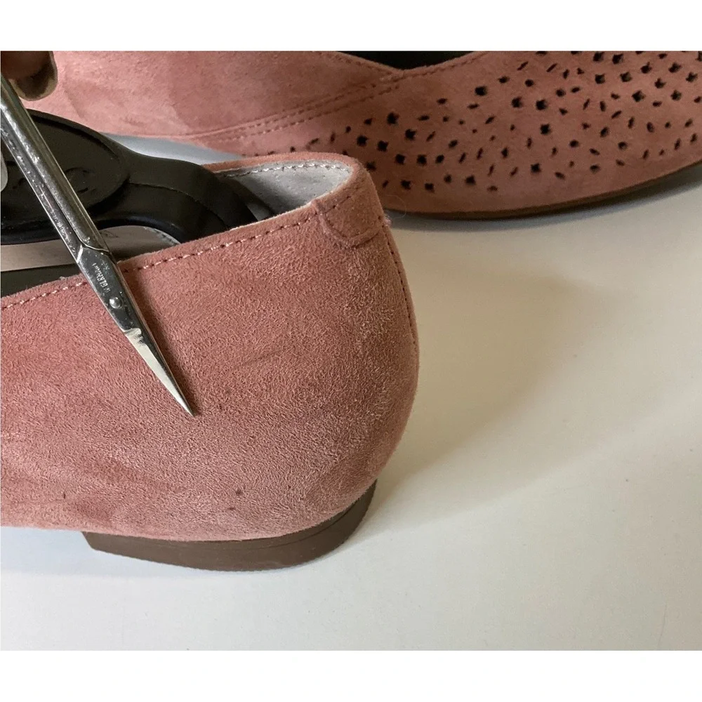 Vionic Carmela Flats Perforated Pink Suede Pointy Toe Ballet Casual Office 10 W